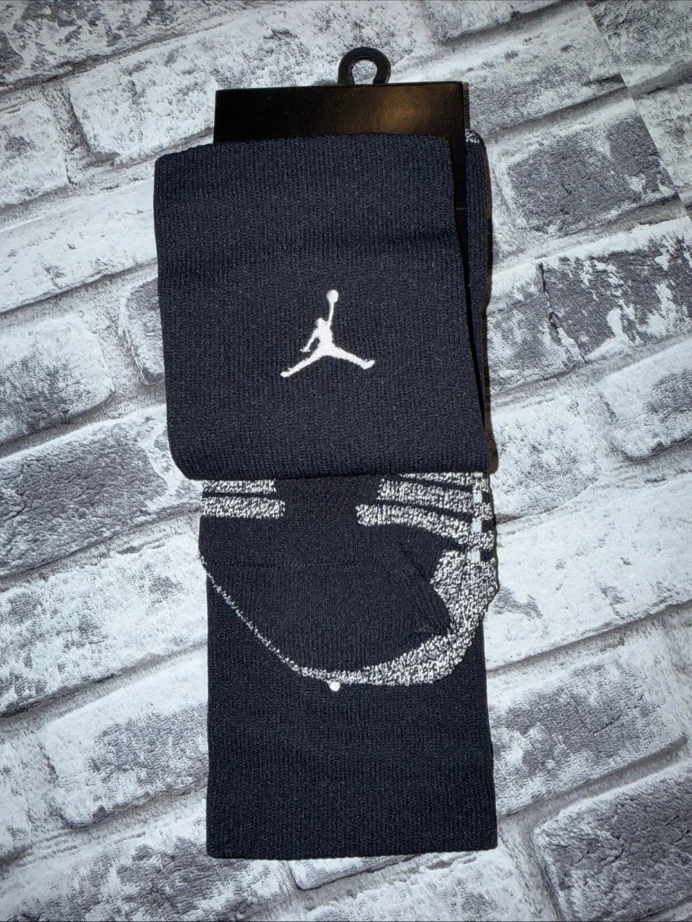 Nike Air Jordan Black White Crew Socks PSX683-102 Size XL (US Men's 12-15)